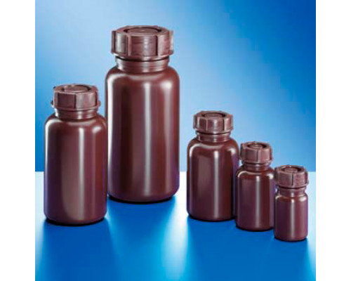 Бутыль Kautex широкогорлая 100 мл, LDPE, круглая, коричневый цвет, с винтовой крышкой (Артикул 2000784584)