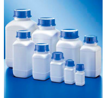 Бутыль Kautex широкогорлая 4000 мл, HDPE, квадратная, Ø 80 мм, белый цвет, без крышки, с допуском ООН для твердых веществ (Артикул 2000079214)