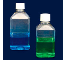 Бутыль квадратная ISOLAB 1000 мл, для сред, с винтовой крышкой, стерильная, прозрачный PET (Артикул 061.09.901)