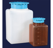 Бутыль квадратная ISOLAB 100 мл, с винтовой крышкой, прозрачный PE (Артикул 061.07.100)