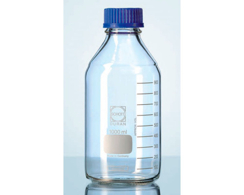 Бутыль DURAN Group 150 мл, GL45, с крышкой и сливным кольцом, бесцветное стекло (Артикул 218012955 )