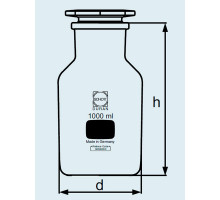 Бутыль DURAN Group 5000 мл, NS85/55, широкогорлая, с пробкой, коричневое стекло (Артикул 211887301)