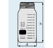 Бутыль DURAN Group 1000 мл, GLS80, широкогорлая, без крышки и сливного кольца, коричневое стекло (Артикул 1178430)