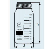 Бутыль DURAN Group 5000 мл, GLS80, широкогорлая, без крышки и сливного кольца, бесцветное стекло (Артикул 1178426)