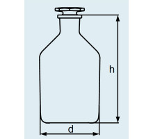 Бутыль DURAN Group 500 мл, NS24/29, узкогорлая, с пробкой, коричневое силикатное стекло (Артикул 231684403)