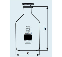 Бутыль DURAN Group 2000 мл, NS29/32 узкогорлая, с пробкой, коричневое стекло (Артикул 211686309)