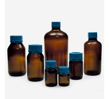 Бутыль ISOLAB 1000 мл, для жидкостей, GL45, с винтовой крышкой, тёмное стекло (Артикул 061.46.901)