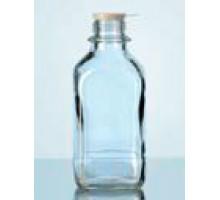 Бутыль DURAN Group 100 мл, GL32, квадратная, узкогорлая, без крышки и сливного кольца, бесцветное силикатное стекло (Артикул 238102456)