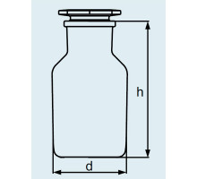 Бутыль DURAN Group 250 мл, NS34/24, широкогорлая, с пробкой, коричневое силикатное стекло (Артикул 231883609)