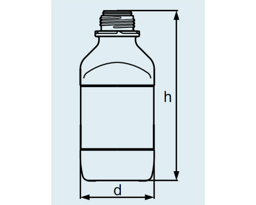 Бутыль DURAN Group 100 мл, GL32, квадратная, узкогорлая, с противопылевой крышкой и сливным кольцом, коричневое силикатное стекло (Артикул 238162453)
