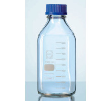 Бутыль DURAN Group 1000 мл, GL45, квадратная, с крышкой и сливным кольцом, бесцветное стекло (Артикул 218205459)