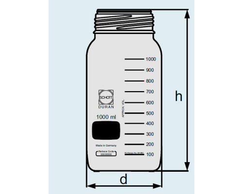 Бутыль DURAN Group 10000 мл, GLS80, широкогорлая, без крышки и сливного кольца, коричневое стекло (Артикул 1178433)
