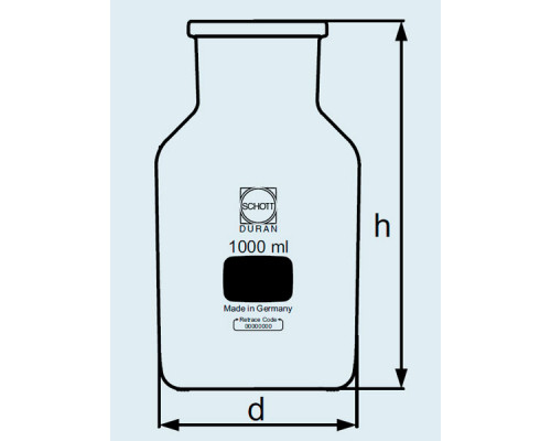 Бутыль DURAN Group 5000 мл, NS85/55, широкогорлая, без пробки, бесцветное стекло (Артикул 211847306)