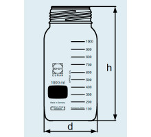 Бутыль DURAN Group 1000 мл, GLS80, широкогорлая, без крышки и сливного кольца, бесцветное стекло (Артикул 1178424)