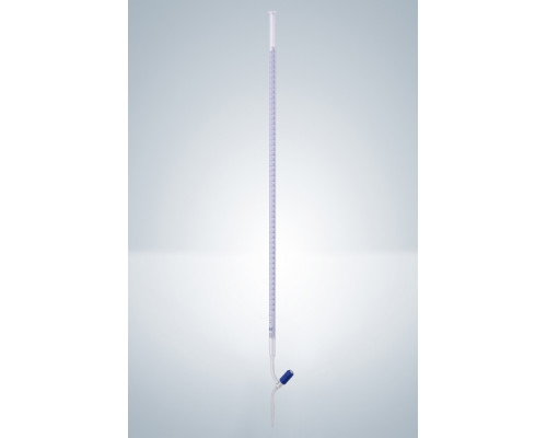 Бюретка Hirschmann 10 : 0,02 мл, класс AS, с линией Шеллбаха, светлое стекло, синяя градуировка, клапанный PTFE кран (Артикул 3140260)