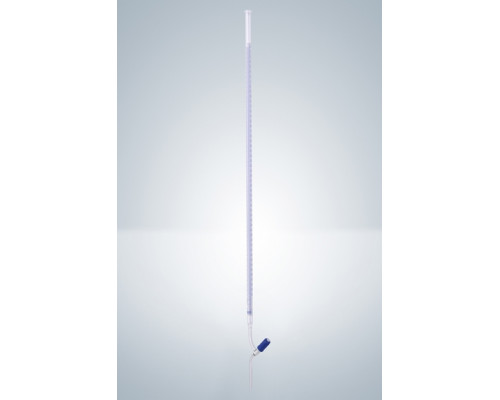 Бюретка Hirschmann 25 : 0,05 мл, класс B, с линией Шеллбаха, светлое стекло, синяя градуировка, клапанный PTFE кран (Артикул 3110270)