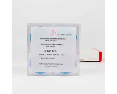 Мембранные фильтры Hahnemühle из нитроцеллюлозы, 0,2 мкм, Ø 47 мм, стерильные, белые (Артикул NCS02047BC)