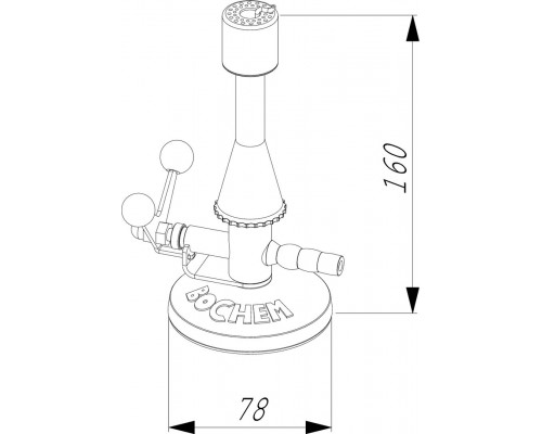 Горелка Bochem Бунзена с откидным клапаном, пропан (Артикул 7060)