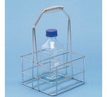 Корзина Württ для переноски квадратных бутылей DURAN 4 х 500 мл, из проволоки, электрохимически полированная (Артикул 9908118)