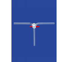Кран трехходовой Lenz, 120°, NS14,5, диаметр отверстия 2,5 мм, PTFE (Артикул 2631402)