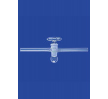 Кран вакуумный Lenz одноходовой, прямой, NS14,5, диаметр отверстия 2,5 мм, стекло (Артикул 2901402)