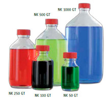 Бутыль для проб Behr NK 100 GT, 100 мл, узкое горло, бесцветное стекло, крышка PP,10 шт/упак (Артикул B00636018 )