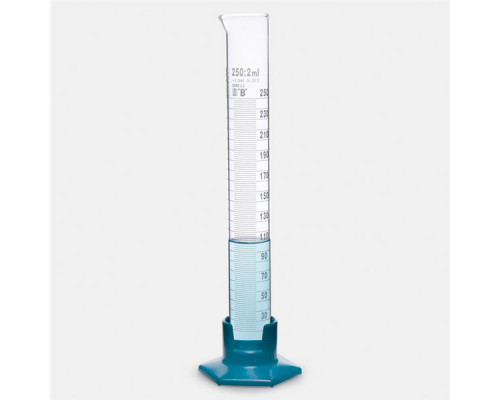 Цилиндр мерный ISOLAB 100 мл, класс B, стекло, пластиковое основание (Артикул 016.07.100)