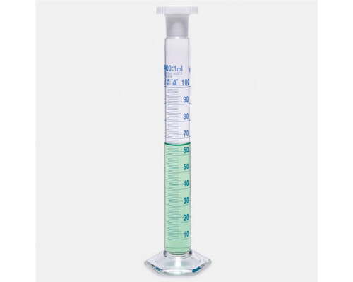 Цилиндр мерный ISOLAB 1000 мл, класс A, стекло, с пробкой, стеклянное основание (Артикул 016.01.901)