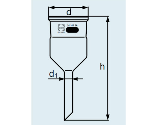 Адаптер DURAN Group для фильтрующего тигля, диаметр 34 мм, длина 110 мм, стекло (Артикул 243162206)