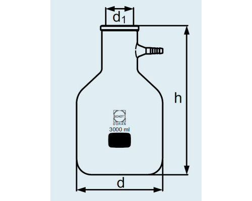 Колба Бунзена DURAN Group 3000 мл, со стеклянным отводом для шланга, стекло (Артикул 211916802)