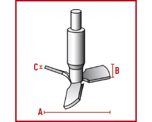 Перемешивающий элемент Bohlender минипропеллер, длина 350 мм, 25 х 8 х 2 мм, PTFE (Артикул C 482-12)