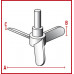 Перемешивающий элемент Bohlender пропеллерный, длина 1200 мм, диаметр вала 16 мм, диаметр мешалки 280 мм, PTFE (Артикул C 392-80)