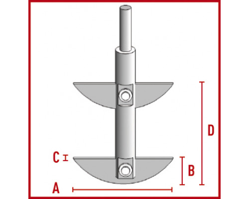 Перемешивающий элемент Bohlender два полумесяца, длина 600 мм, 90 х 24 х 3 мм, PTFE (Артикул C 374-18)