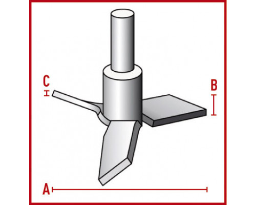 Перемешивающий элемент Bohlender пропеллерный, длина 600 мм, диаметр вала 10 мм, диаметр мешалки 75 мм, PTFE (Артикул C 378-20)