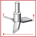 Перемешивающий элемент Bohlender пропеллерный, длина 600 мм, диаметр вала 10 мм, диаметр мешалки 75 мм, PTFE (Артикул C 378-20)