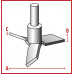 Перемешивающий элемент Bohlender пропеллерный, длина 450 мм, диаметр вала 10 мм, диаметр мешалки 50 мм, PTFE (Артикул C 378-17 )