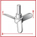 Перемешивающий элемент Bohlender пропеллерный, длина 800 мм, диаметр вала 16 мм, диаметр мешалки 200 мм, PTFE (Артикул C 392-58)