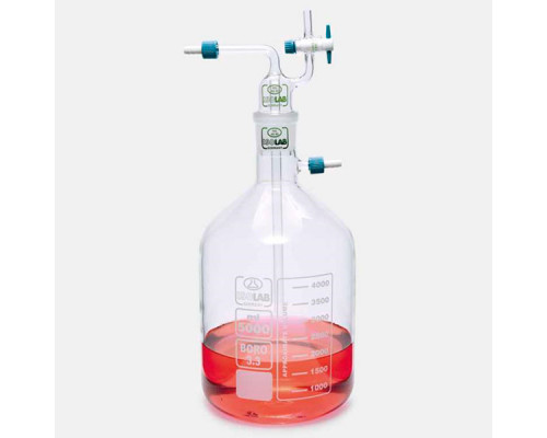 Бутыль для фильтрования ISOLAB 5 л, для вакуумной системы, стекло (Артикул 043.06.011)