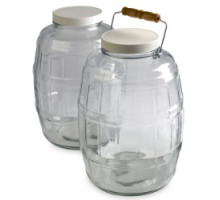 Набор (2) стеклянных бутылок объемом 10 л с крышками, облицованными ПТФЭ