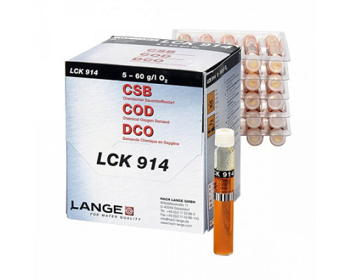LCK 914 кюветный тест для определения ХПК, 5-60 г/л O₂, 25 тестов