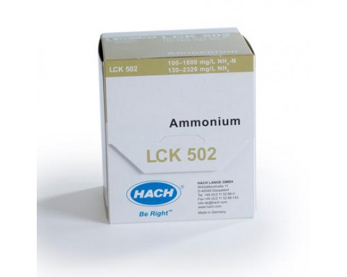 LCK 502 кюветный тест для определения аммония 100-1800 мг/л NH₄-N, 25 тестов