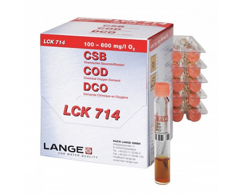 LCK 714 кюветный тест для определения ХПК, 100-600 мг/л O₂, 25 тестов