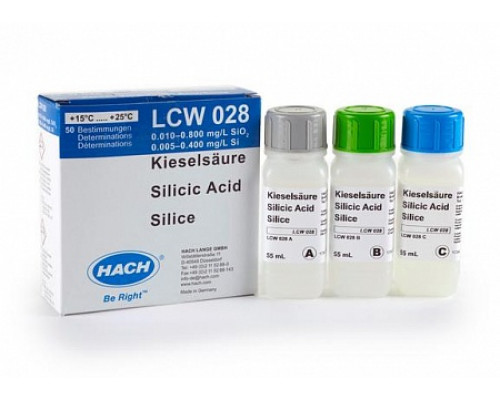 LCW 028 набор реагентов для определения диоксида кремния, 0,01-0,8 мг/л SiO₂, 50 тестов