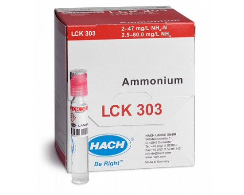 LCK 303 кюветный тест для определения аммония 2,0-47,0 мг/л NH₄-N, 25 тестов