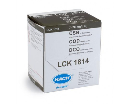 LCK 1814 кюветный тест для определения ХПК (соленая вода), 7 – 70 мг/л O₂, 25 тестов
