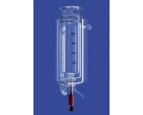 Реактор Lenz цилиндрический, LF150, 2 л, с термо и вакуумной рубашкой, со сливным клапаном, соединения KF25 (Артикул 6061473)