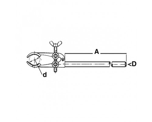 Зажим штативный Bochem, с тремя лапками, длина 140 мм, диаметр захвата 0-100 мм, алюминий (Артикул 5565)
