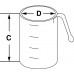 Стакан Bochem мерный, конической формы, с ручкой, объем 1000 мл, тип 2, градуировка 100 мл, нержавеющая сталь (Артикул 8651)