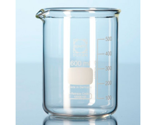 Стакан DURAN Group 400 мл, низкий, прочный, с градуировкой, с носиком, стекло (Артикул 211074104 )