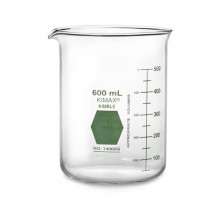 Стакан Гриффина Kimble Colorware 50 мл, низкий, с зеленой градуировкой, с носиком, стекло (Артикул 14000G-50)